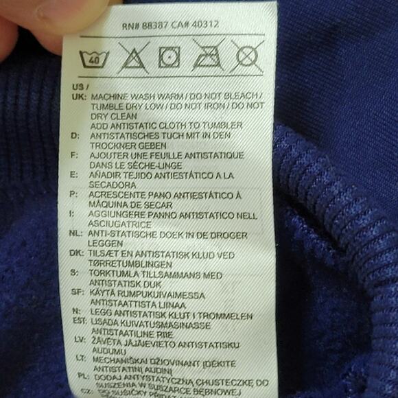 Adidas Washington Capitals 3 Stripe Red Blue Hoodie NHL Hockey Aeroready 2022 - Picture 7 of 9